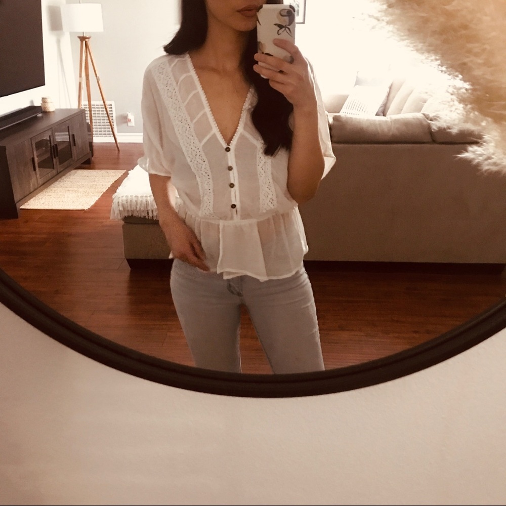 Velvet Heart White Sheer Top